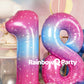 Rainbowq 18 Balloon Numbers 40 Inch For Women Or Girl Big Starry 0-9 Foil Mylar Large Number 18 Balloons Happy 18Th Birthday Par