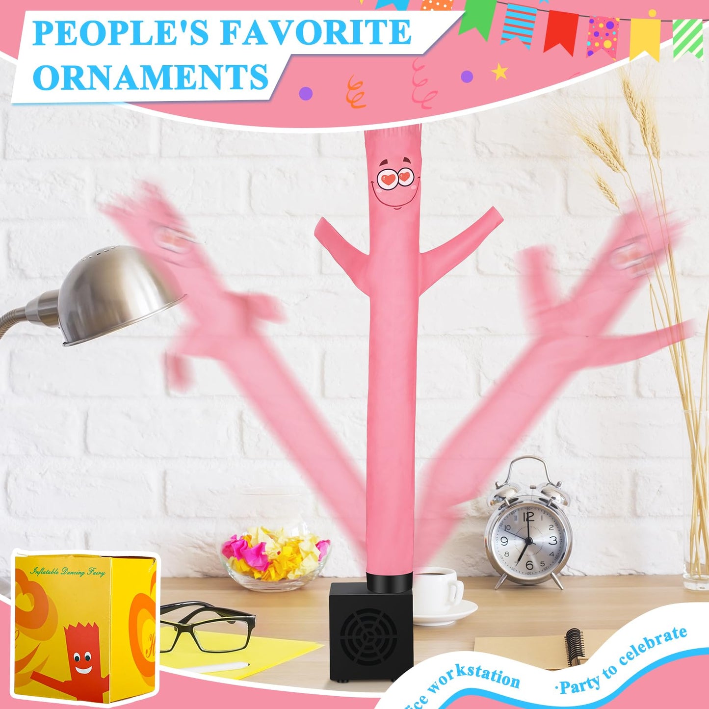 Poen Easter Mini Inflatable Tube Man - Funny Gift for Kids, Wacky Waving Inflatable Guy with Blower for Birthday Party Decor, Multicolored