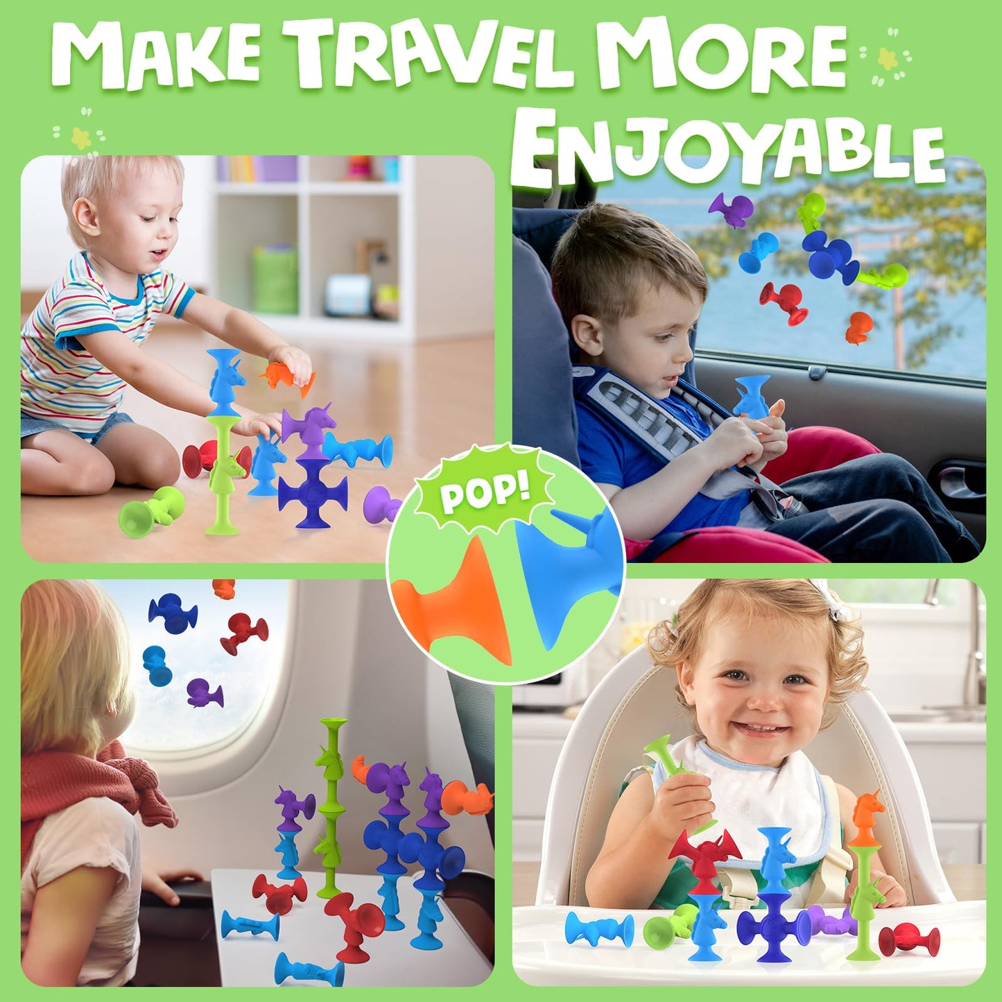 Toddler Bath Toys Suction Cup Toys For Kids Cute Unicorn No Hole Bath Toys For Kids Ages 3+ Creative Connect Build Sensory Toys