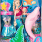 Mermaid Princess Doll Playset, Color Changing Mermaid, Dress Up Doll 12  And Dress Doll 3  And Dolphin, Color Change By By Rever