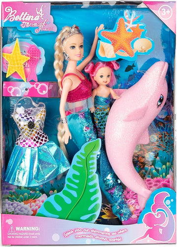 Mermaid Princess Doll Playset, Color Changing Mermaid, Dress Up Doll 12  And Dress Doll 3  And Dolphin, Color Change By By Rever