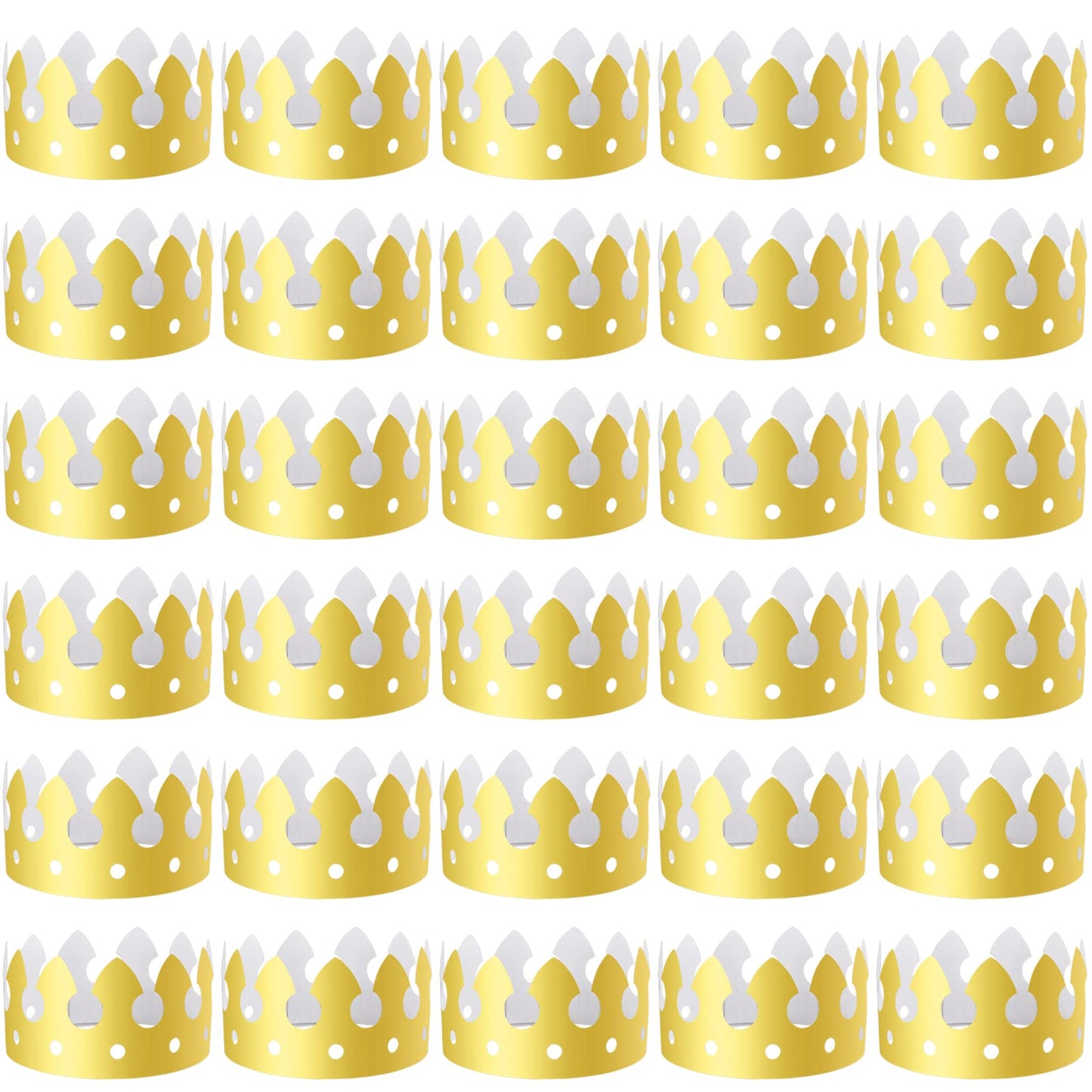 SIQUK 27 Pieces Gold Paper Crowns Party King Crown Paper Hats for Birthday Party and Celebration