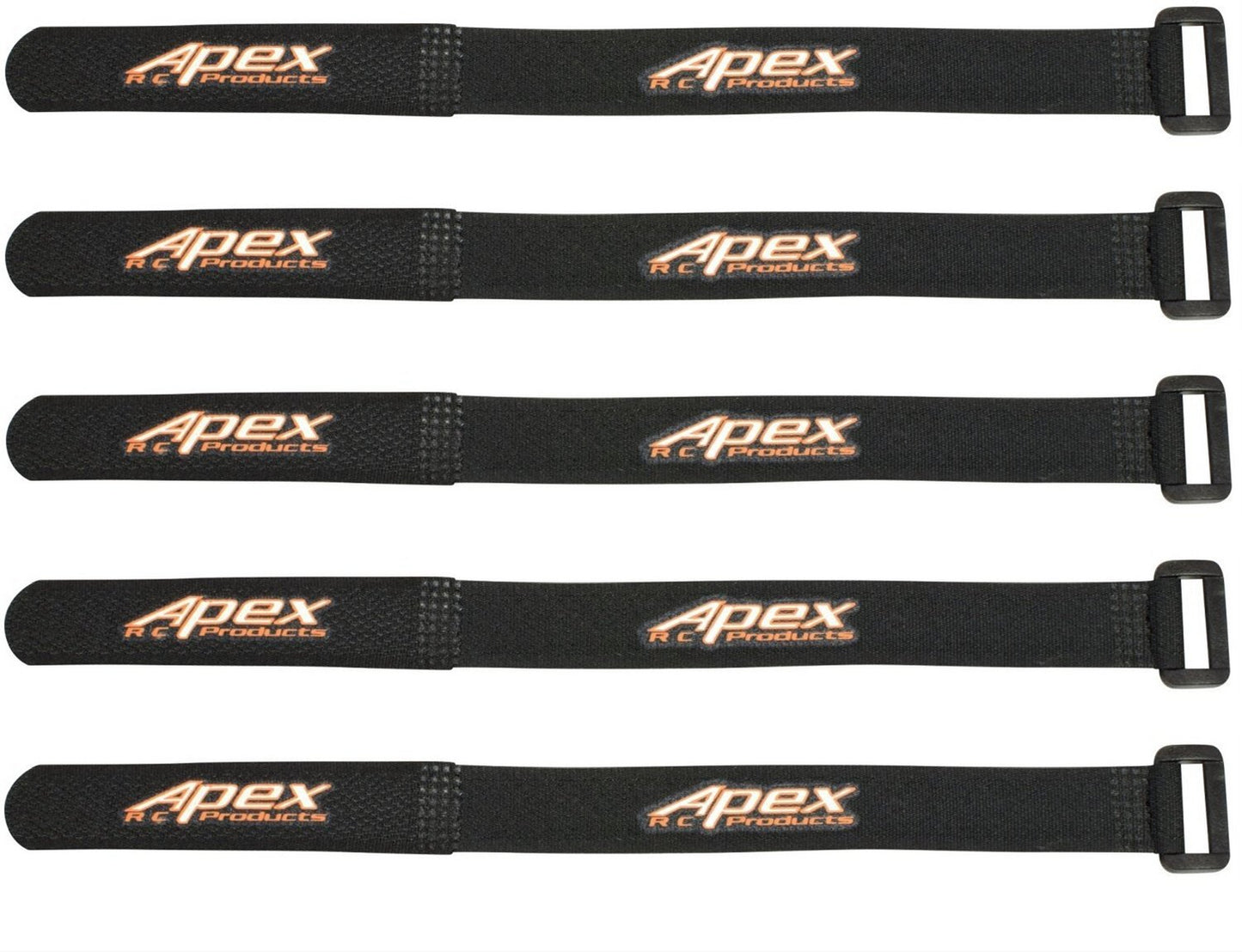 Apex RC Products 5 Pack 16mm x 200mm Straps for Lipo Battery or Camera Straps 3040