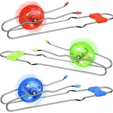 Jishi Retro Magic Rail Twirler 3Pcs Light Up Glow Magnetic Gyro Wheel, Kids Classic Vintage Trick Yoyo Sensory Fidget Toys, Cool