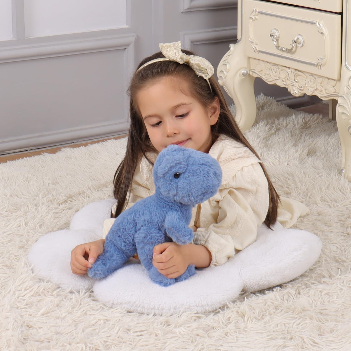 Apricot Lamb Toys Plush Dinosaur Stuffed Animal Soft Cuddly Perfect For Girls Boys (Navy Blue Dinosaur, 10 Inches)