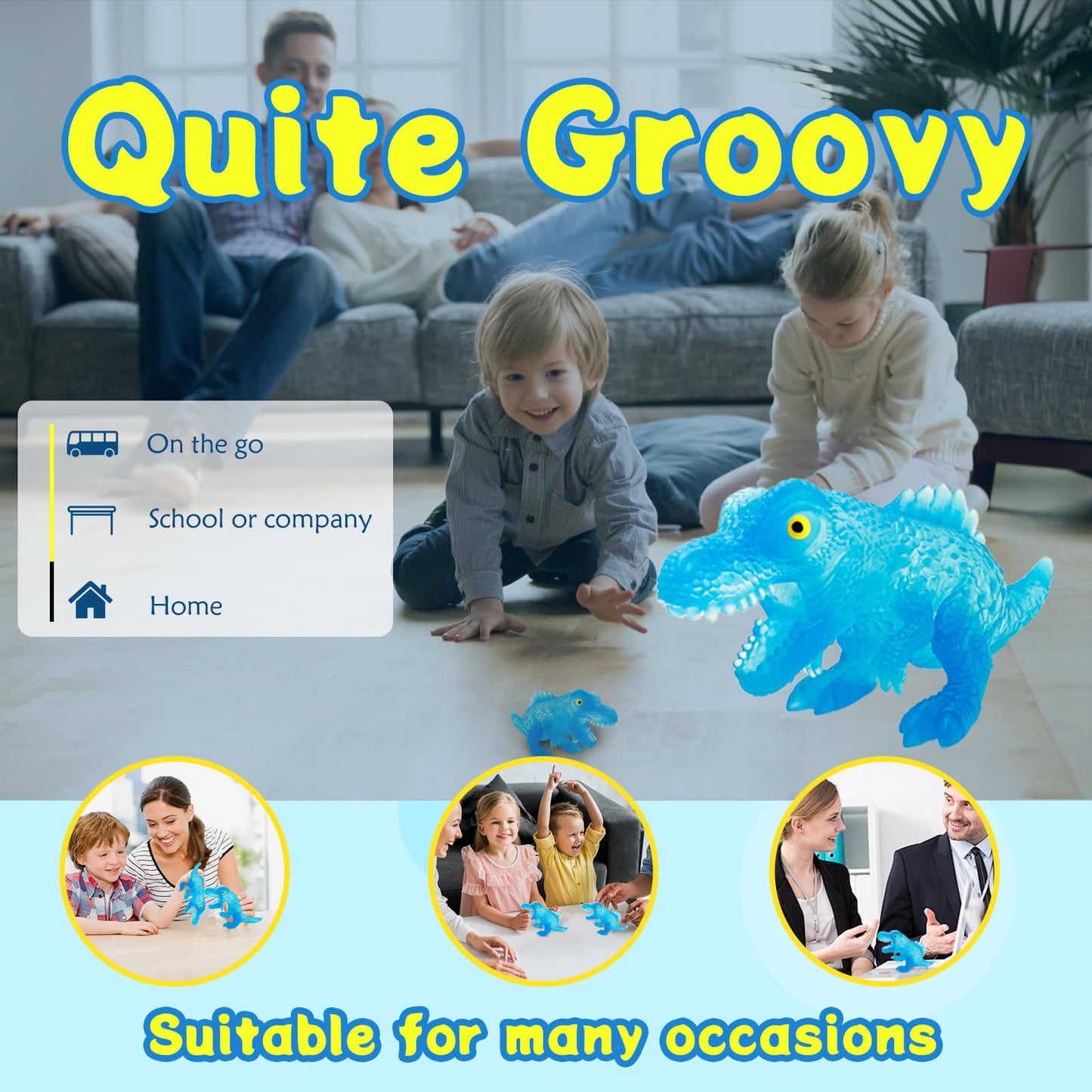 BENSE Easter Egg Stuffers, Fufu Taba Squishy Dinosaur Toys 4.4in Tall Party Favors for Kids, Stress Relief Toys, Autism Sensory