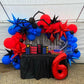 Red Blue Black Balloon Set, 12 Inch Matte Red Black And Royal Blue Latex Balloon With Red Blue Confetti Balloons For Super Spide