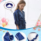 Kid Girls Spa Costume Party Set with Eyemask Hairband Hair Ring  Silky Plain Kimono Robes for Wedding Flower Robe (Navy  Tag 12)