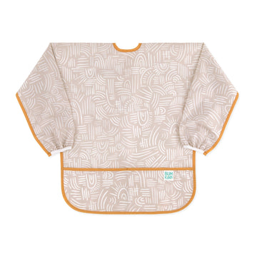 Bumkins Sleeved Smock, Toddler Reusable Waterproof Bib For Girls And Boys Ages 3-5 Years, Long Sleeve Childrens, Kids Paint Apron, Arts, Crafts And Play With Pocket, Soft Fabric, Boho Beige