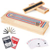 Wooden Cribbage Board Game Set  enhanced Wooden Board with with Storage Drawer and Metal Pegs  Strategy Card Game Cribbage - Travel Portable Cribbage Game Sets for Family