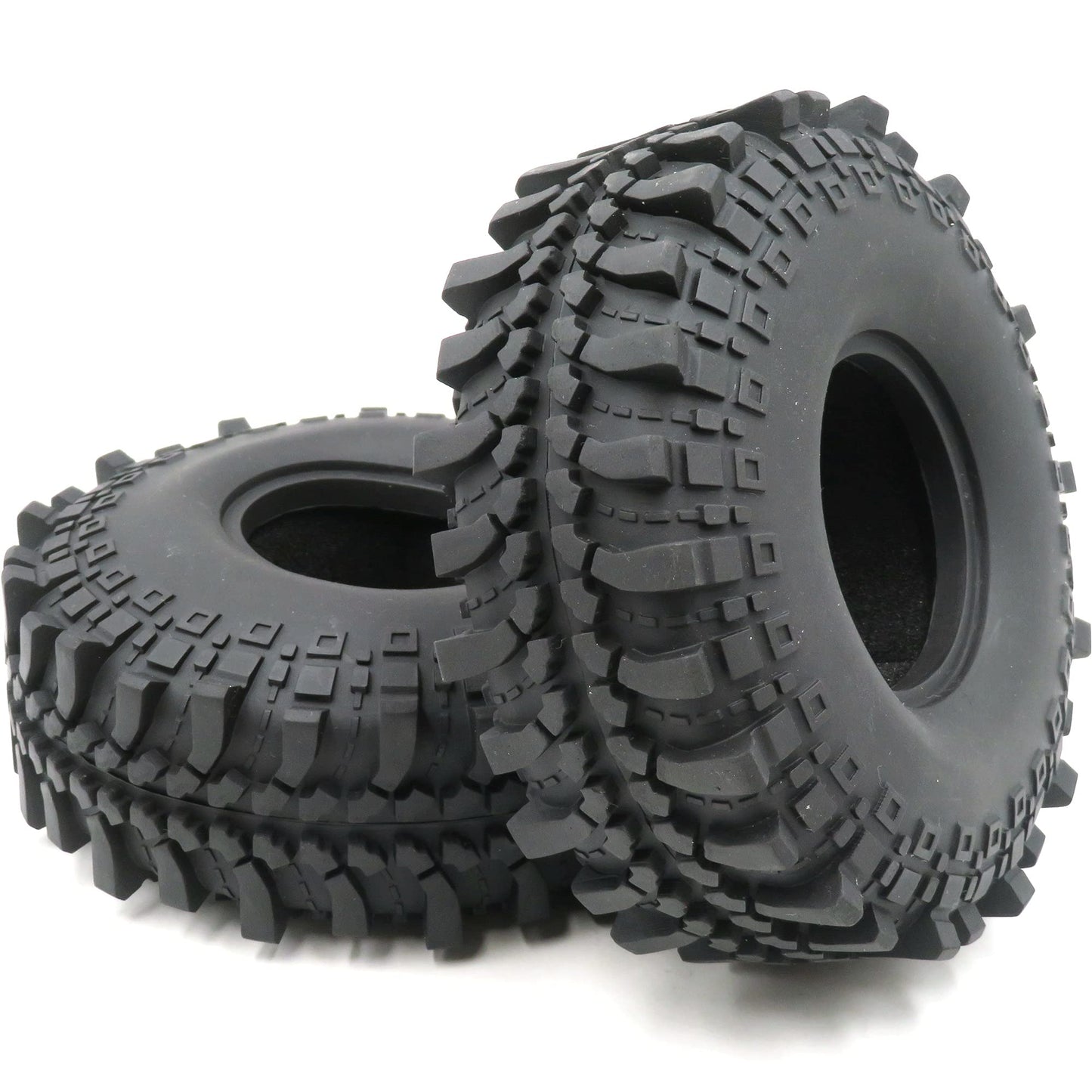 4pcs RC 2.2 Crawler Mud Terrain Tires Super Grip Soft Tyres with Soft Foam Insert Height: 145mm/5.7inch