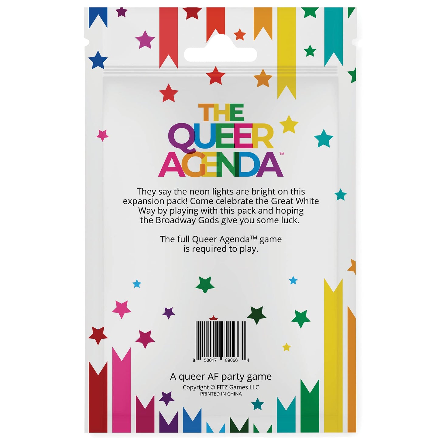 Fitz The Queer Agenda: Broadway Expansion Pack - Fitz Games, 40 Cards, A Queer Af Party Game, Lgbtq+, Gay Card Game, Give The Funniest Answer To The Question, 4-10 Players, Adults Ages 18+