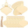 American Elm 10Pcs Wooden Heart Christmas Ornaments Kit  10X8 Cm Blank Wood Tags For Diy Crafts, Tree Decorations, Painting, Wi