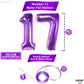 Katchon, Giant Purple 17 Balloon Numbers - 40 Inch | Happy 17Th Birthday Decorations, 17 Birthday Balloons | Number 17 Balloons For Happy Birthday Decorations | 17 Number Balloons