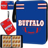 Football Card Binder With Sleeves 900 Pocket, Buffalo Football Card Holder For Trading Cards Sports Card 3 Ring Binder Folder Fo