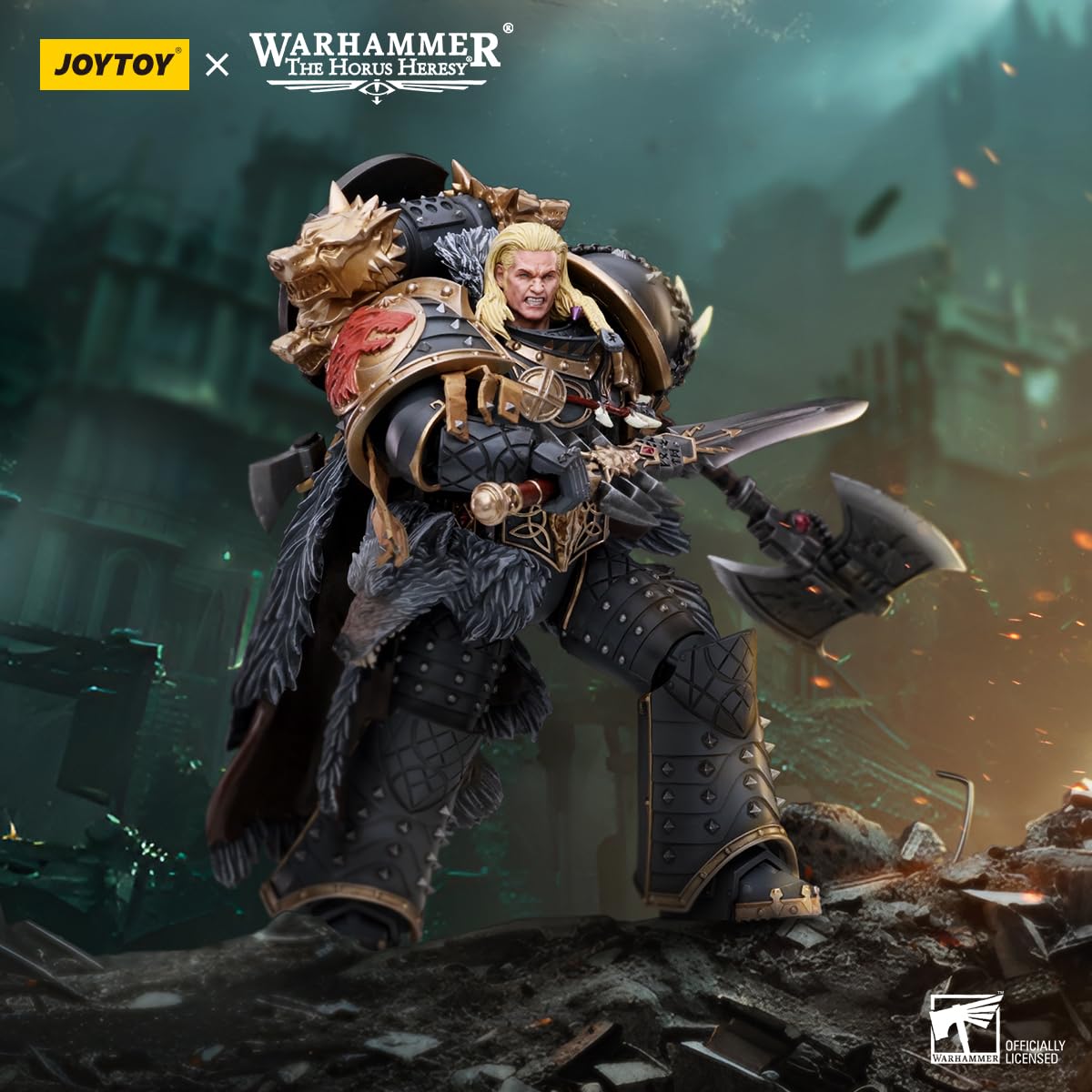 JOYTOY 1/18 Action Figure Warhammer 40,000 Leman Russ Primarch 7" Collectible Figurine - Acrylonitrile Butadiene Styrene, Leman Russ