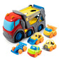P&C 12.2 Toddler Car Transport Truck Toys for Ages 2-4, Car Carrier Transporter Double-Deck Hauler Truck Toy Set with Sounds Lig