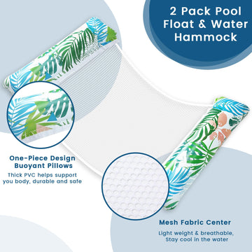 Pool Floats - 2 Pack Inflatable Pool Floats Rafts, Pool Floats For Adult, 45'' X 27'' Pool Floats Hammock, Non-Stick Pvc Pool Fl