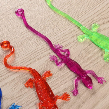 Stretchy Sticky Lizards Toys Elastic Lizard Stretchy Sticky Animal Toys for Party Favors Birthday Classroom Prizes Goodie Bag 12