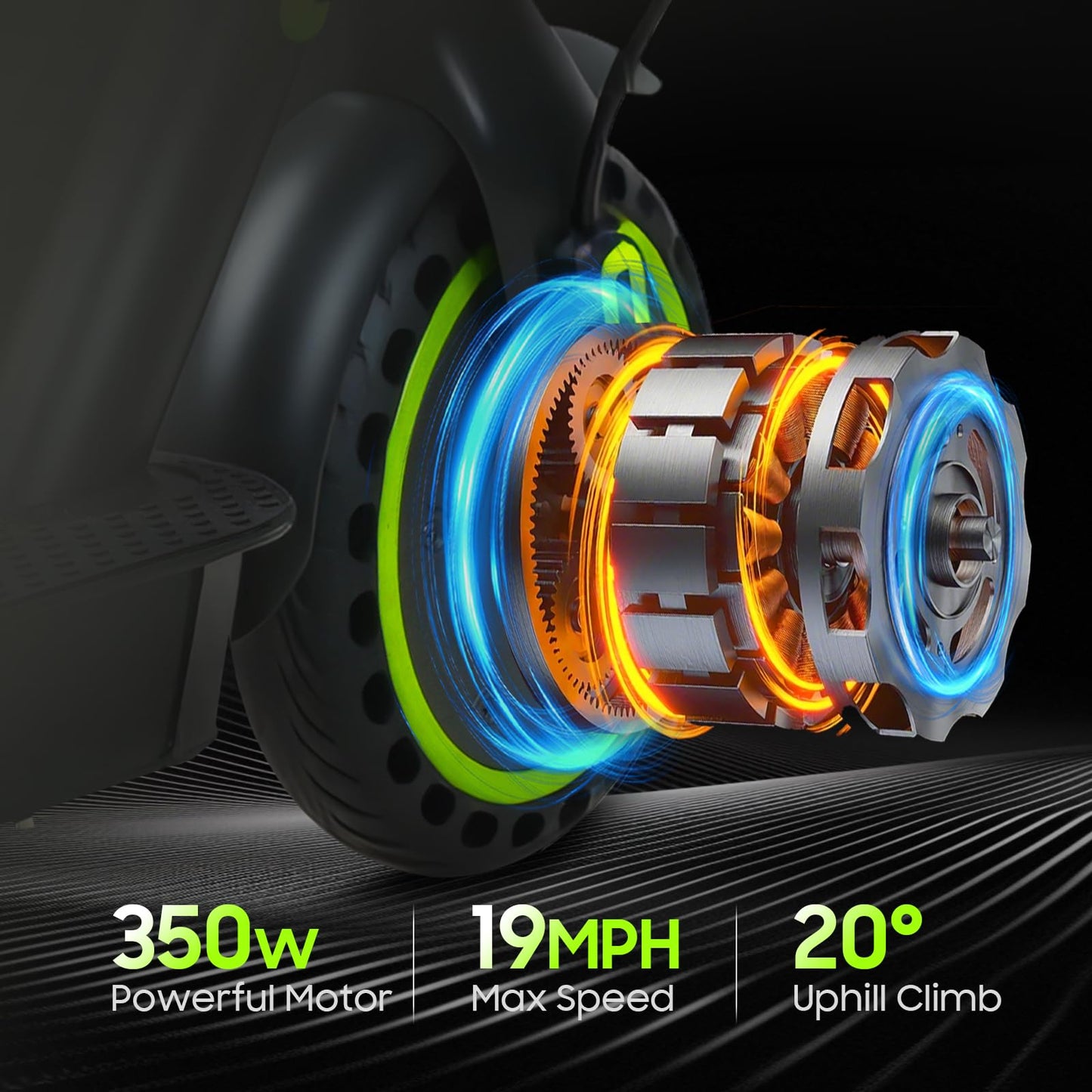 ChangBu Electric Scooter,19 Mph Top Speed,15 Miles Range,8.5   Solid Tires, 350W Motor,Rear Suspension,Dual Brake,Foldable E-Sco