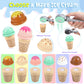 Loscola Ice Cream Toy, Wooden Ice Cream Toys for Kids Toddlers, Pretend Play Kitchen Food Toys, Ice Cream Counter Shop Playset f