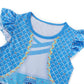 WonderBabe Girls Costume Blue Dress Kids Movie Outfits Halloween Birthday Party Dress Up Costumes size 3-4t