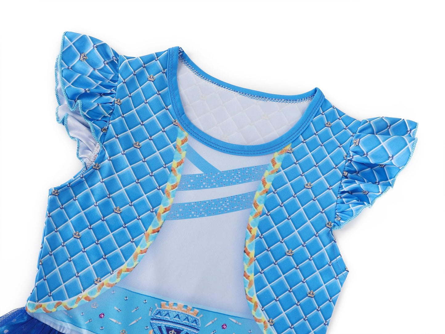 WonderBabe Girls Costume Blue Dress Kids Movie Outfits Halloween Birthday Party Dress Up Costumes size 3-4t