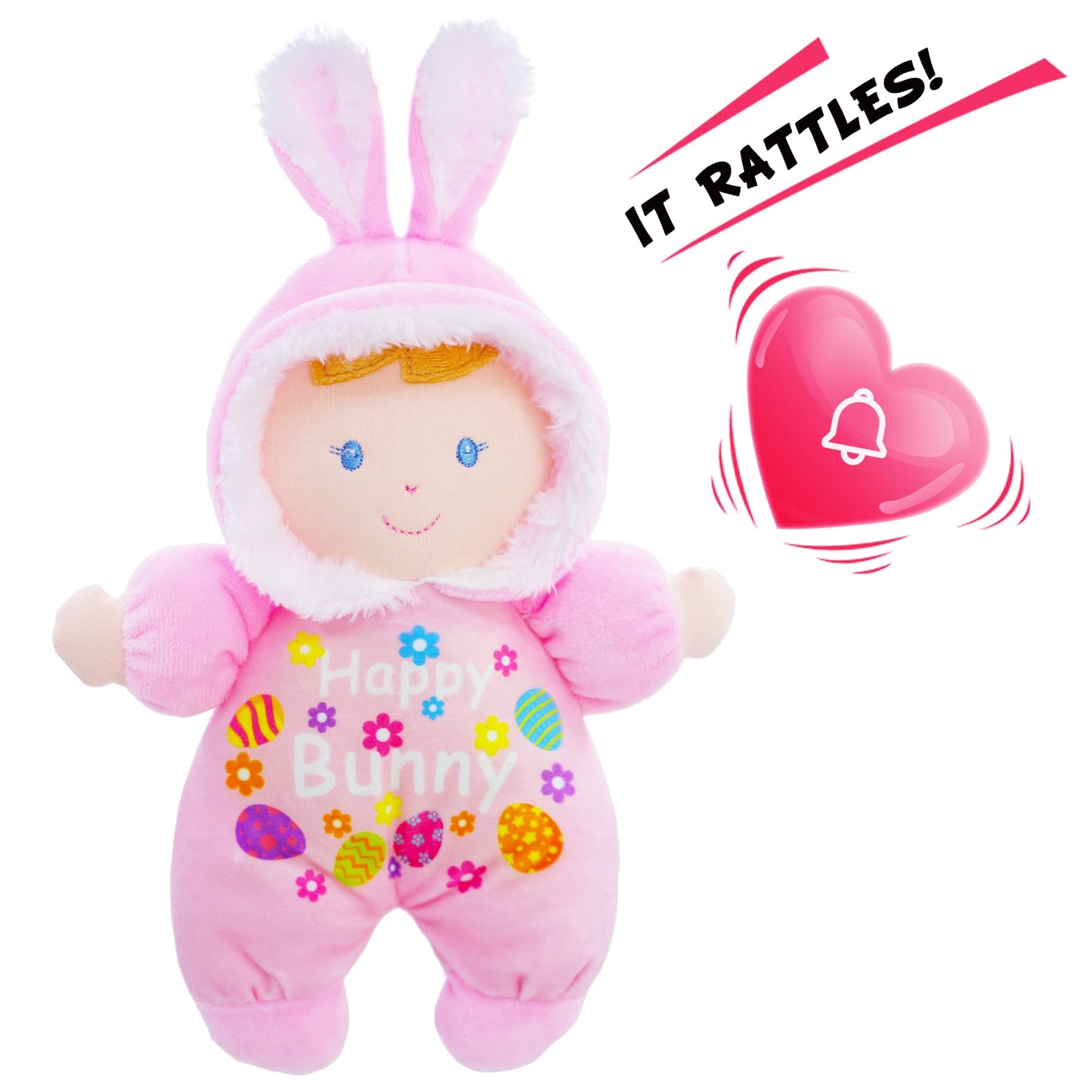 June Garden 9'' My First Doll Olivia - Soft Plush Bunny Baby Doll - Easter Gift For Infants And Toddlers