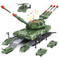 Tank Toys for 3 4 5 6 7 8 Year Old Boys - Army Toys Tank with 6PCS Alloy Die-Cast Army Vehicles, Kids Military Tank with Light,