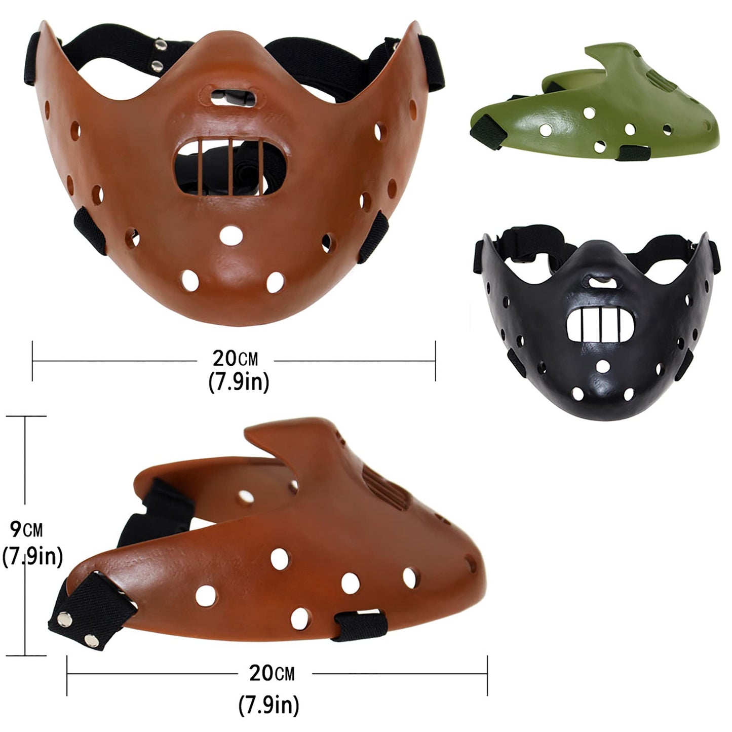 Nezababy Hannibal Lecter Mask Cosplay The Silence Of The Lambs Half Face Killer Prop Resin (Black)
