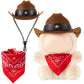 Shyyween 2 Pcs 17cm Doll Cowboy Costume Accessories Mini Western Cowboy Hat with Bandana Scarf Outfit Set Accessories for Birthday Christmas Anniversary Collectors' Gift  Doll Not Included