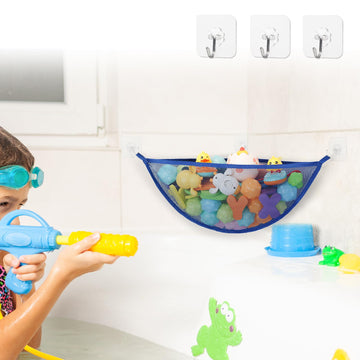 Bath Toy Storage, Large Capacity Bath Toy Holder, Opening Corner Bathtub Toy Storage, Quick Dry Mesh Bath Toy Organizer Bath Toy