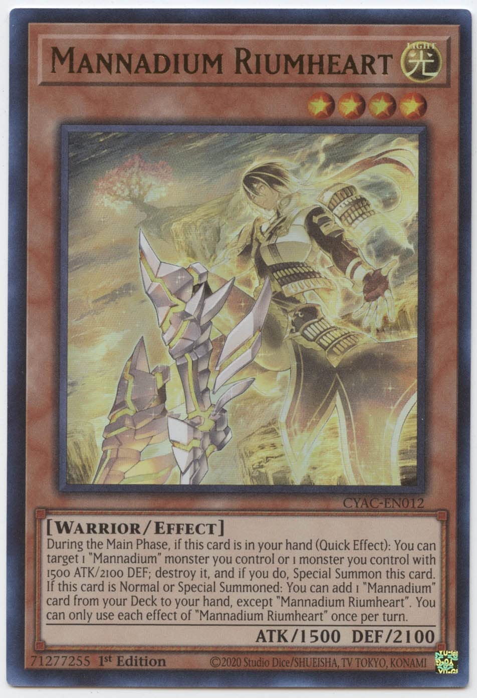 Mannadium Riumheart - Cyac-En012 - Ultra Rare - 1St Edition