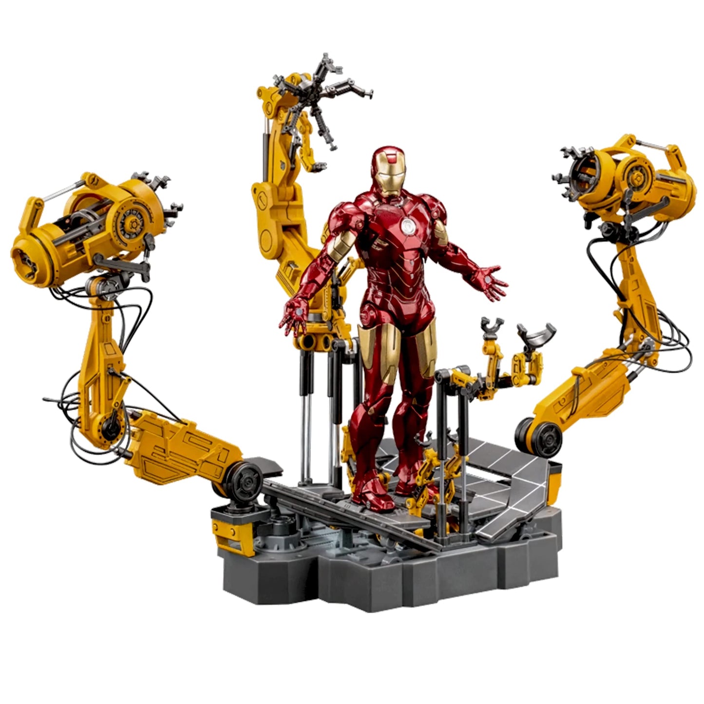 Banobi Mk4Ironman(1/10 Scale) Suit Up Gantry With Lots Of Accessories,7 Inch Exquisite Painting Collectible Action Figure,Light