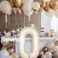 Suwen 40 Inch Cream White Large 0 Balloon Numbers Big Foil Helium Number Balloons 0-9 Jumbo Happy 0Th Mylar Birthday Party Decor