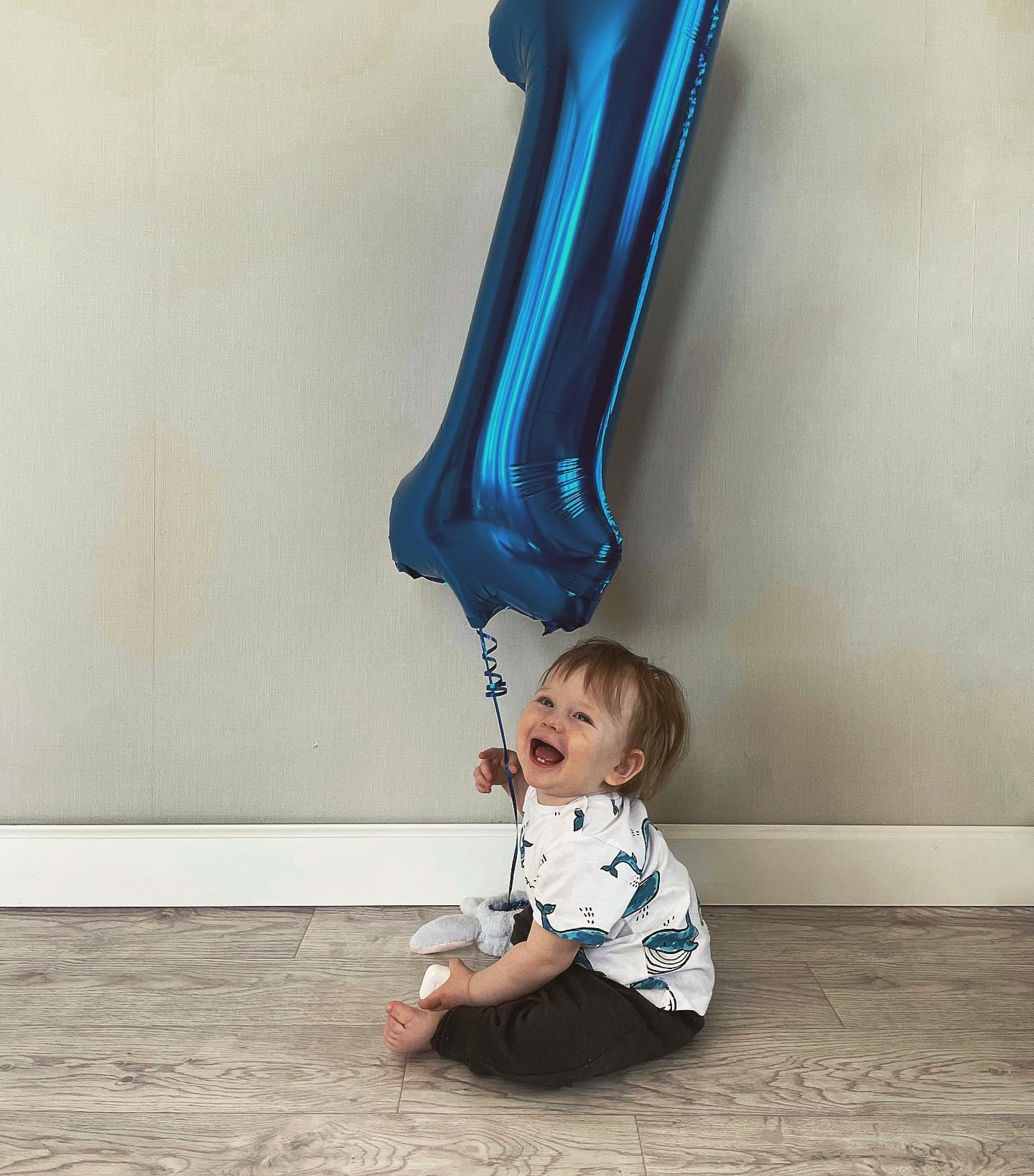 Metallic Blue Number 1 Balloon For First Birthday 40 Inch, 1St One Number Balloons Birthday Decorations For Girl Boy Toddler Bab