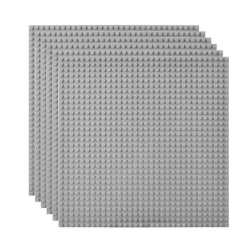 Lekebaby Classic Baseplates Building Base Plates For Building Bricks 100% Compatible With Major Brands-Baseplate 10' X 10', Pack Of 6, Grey