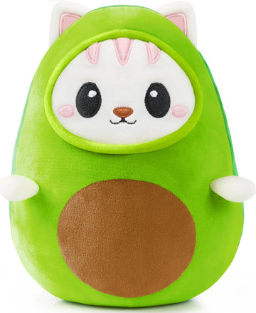 Joyin Stuffed Animal, Kawaii Avocado Cat Plush Toy, Soft Plushie, Cute Present For Kids And Adults, Birthday Surprise Gift For Boys And Girls (Avocato), Easter Plush Toy