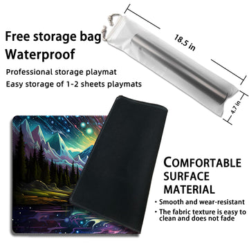 Malqiqi Playmat For Mtg, With Free Storage Bags,Game Mat 24 X 14 Inches, Tcg And Board Game Mat For Cards,Mousepad Desk Mats (Re