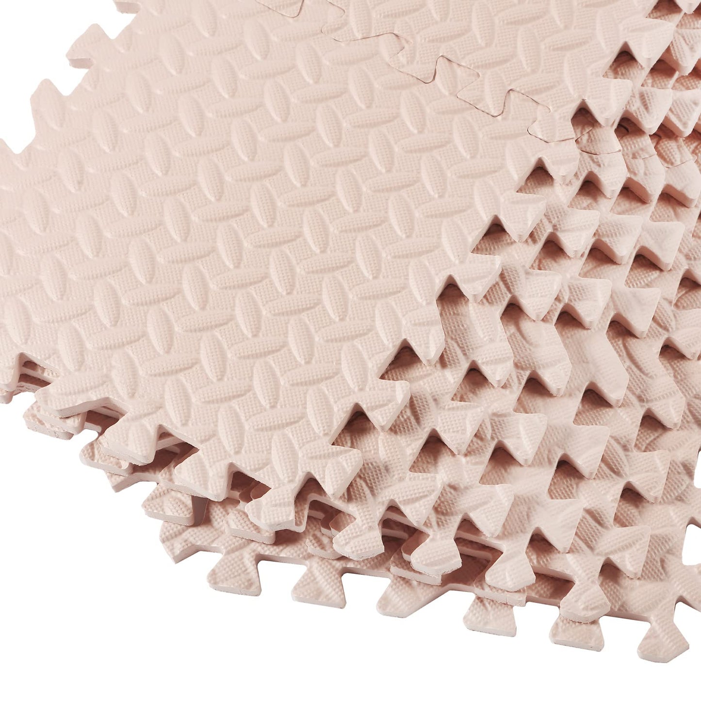 Shihanee Foam Floor Baby Tiles Foam Floor Mats Play Mats Bulk With Borders Interlocking For Kids Baby Playroom Nursery Gym (Beig