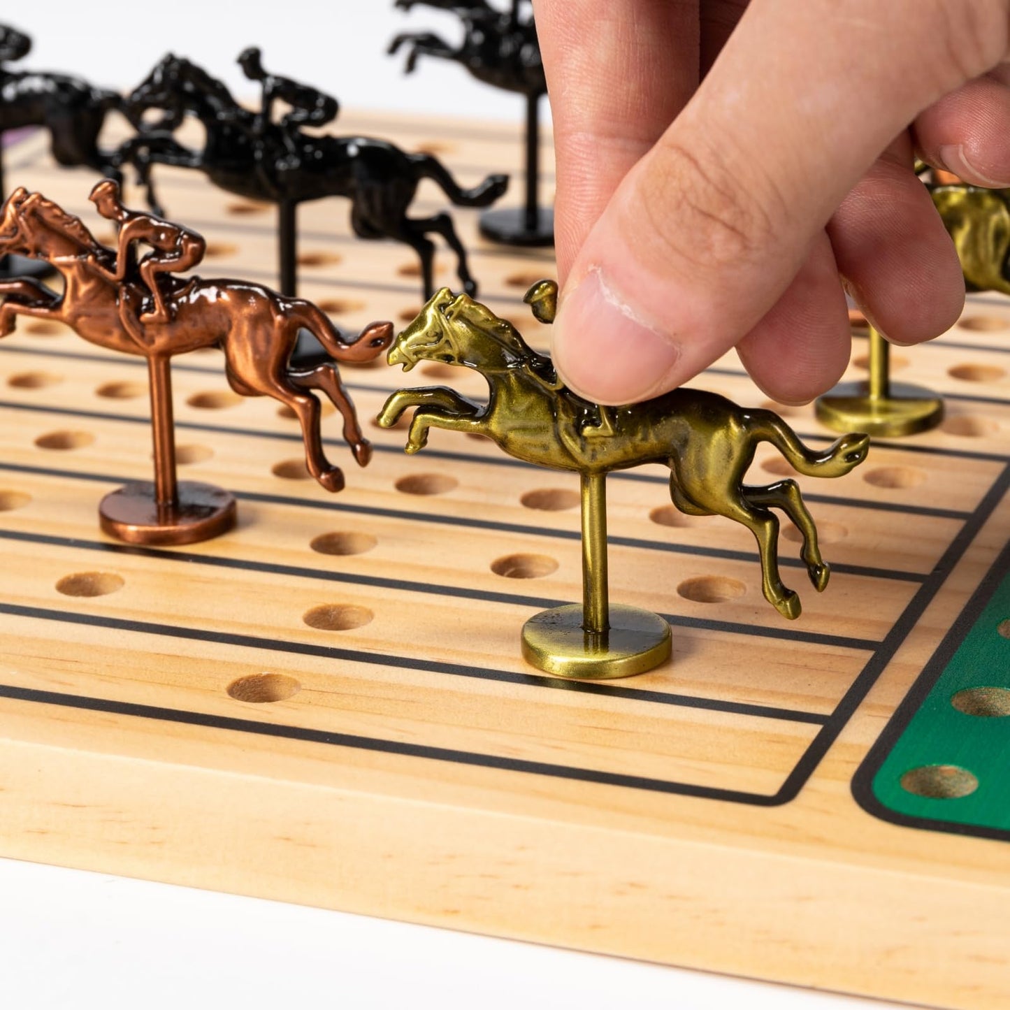 Metal Horse for Horse Racing Board Game, 5 Colors Chips, Gold  4, Rose Gold  4, Black  3
