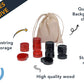 We Games Wood Backgammon Chips With Cloth Pouch - Red & Black 1.5 In. Diameter
