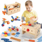 Vextronic Kids Tool Set, 38 PCS Wooden Montessori Toy Tools for Toddlers 1 2 3 4 5 6 with Tool Bench/Box, Play Toddler Tool Set,