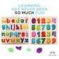 Wooden Alphabet Puzzle & Number Puzzle And Flash Cards Set - Includes Box, Lacing Beads And Threads