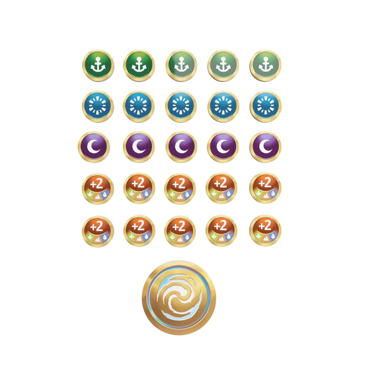 Gamegenic Altered Premium Markers - 26-Piece Acrylic Game Tokens, Multicolor, 10 cm x 10 cm x 0.4 inches, Model GGS60145ML