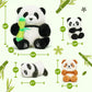 Ouozzz Panda Stuffed Animals With 3 Babies Inside Panda Bear Plush Toys With 19' Bamboo Shoot Bag - Gift Present Toys For Girls Boys Kids Toddler