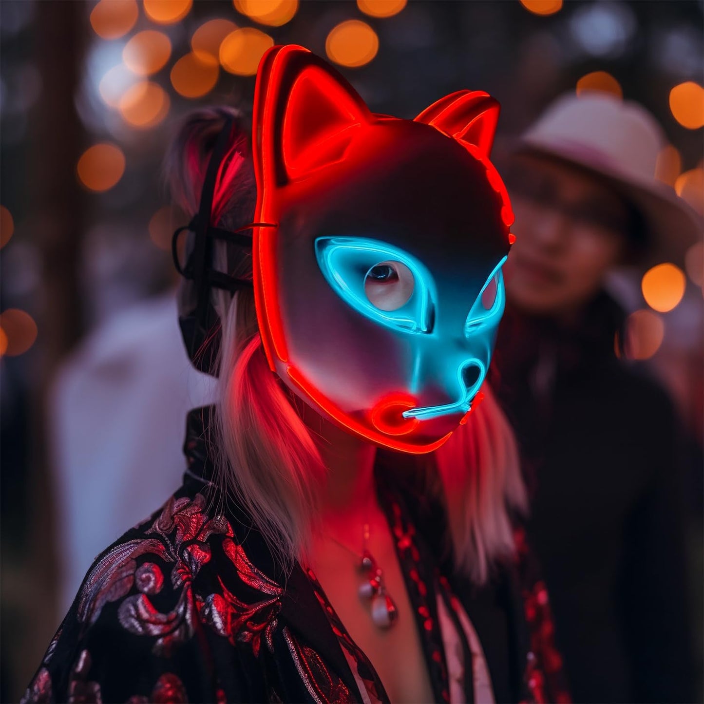Ginkago 3PCS Cosplay Mask Anime Light Up Halloween Mask Photography Props Toy for Carnival Masquerade Party Costumes Decor (Batt