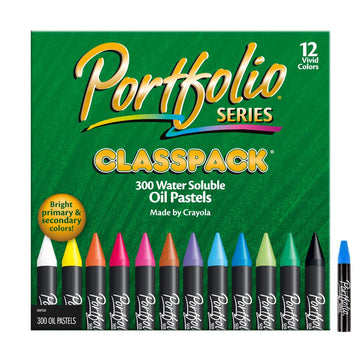 Crayola Oil Pastels Classpack, School Supplies, Water Soluble, 12 Assorted Colors, 300Count