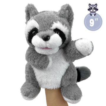Okegztoa Hand Puppets Raccoon Puppets,9'' Realistic Stuffed Animal Puppets For Toddlers Raccoon Stuffed Puppets For Kids With Mo