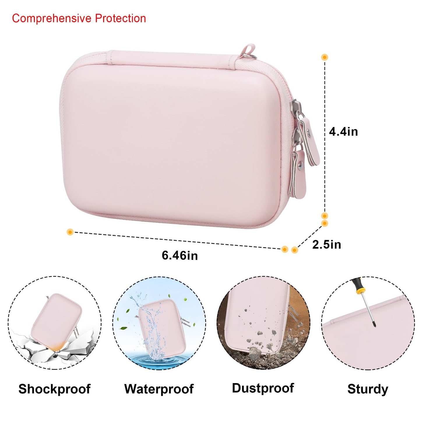 Elonbo Carrying Case For T02 Mini Sticker Printer, Ponek/Omezizy/Zoolion/Memoking T02 Portable Bluetooth Thermal Label Maker Tra